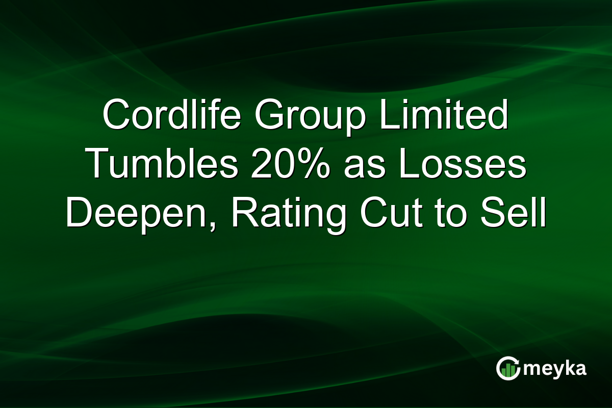 Cordlife Group Limited Tumbles 20% as Losses Deepen, Rating Cut to Sell