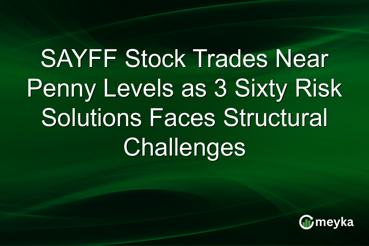 SAYFF Stock Trades Near Penny Levels as 3 Sixty Risk Solutions Faces Structural Challenges