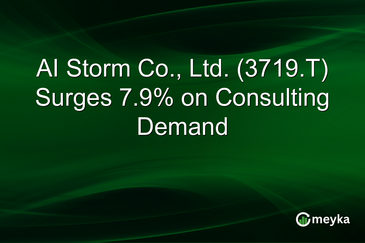 AI Storm Co., Ltd. (3719.T) Surges 7.9% on Consulting Demand
