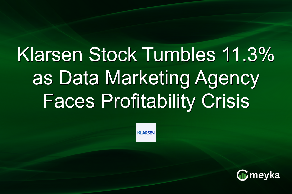 Klarsen Stock Tumbles 11.3% as Data Marketing Agency Faces Profitability Crisis