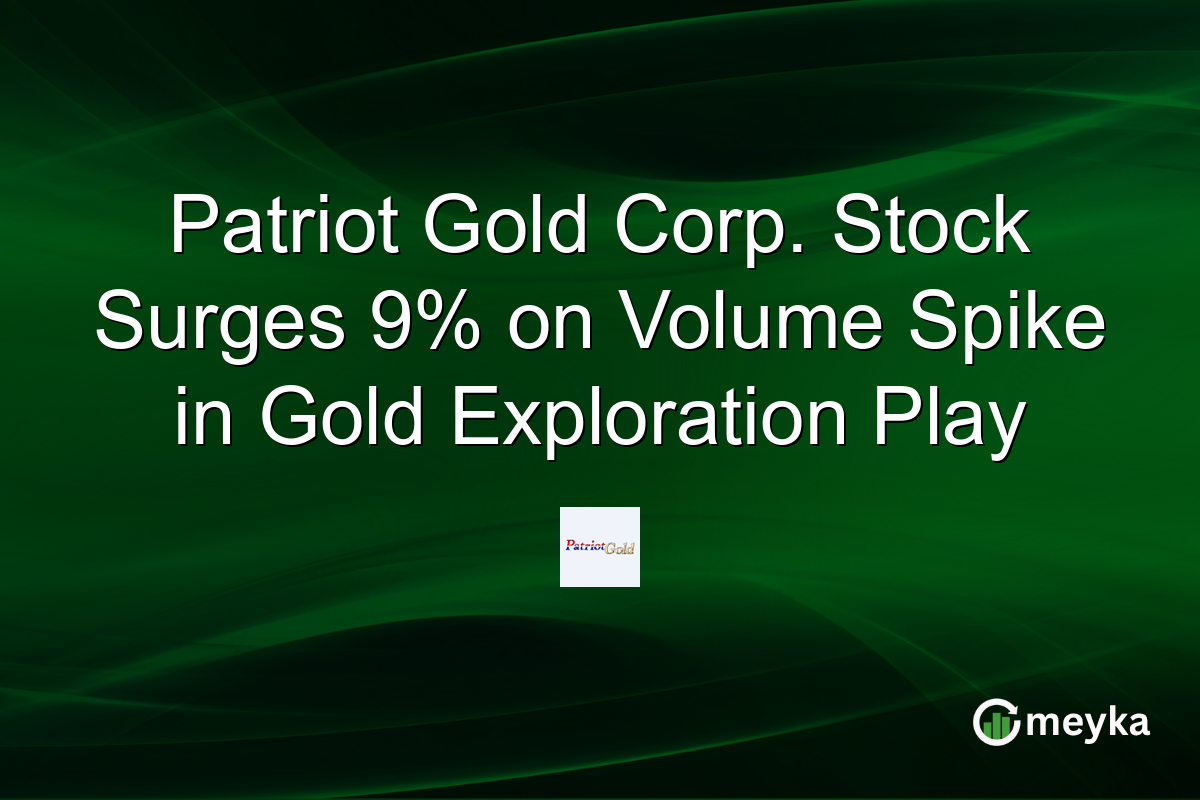 Patriot Gold Corp. Stock Surges 9% on Volume Spike in Gold Exploration Play