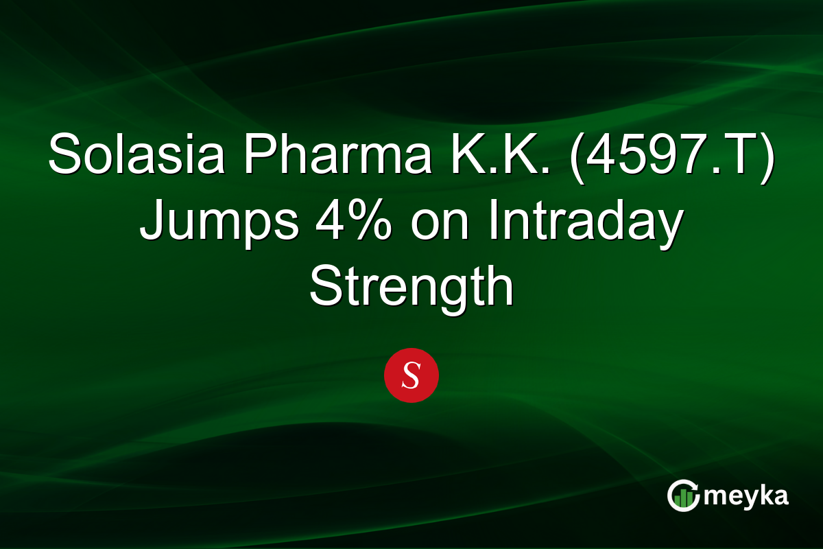 Solasia Pharma K.K. (4597.T) Jumps 4% on Intraday Strength