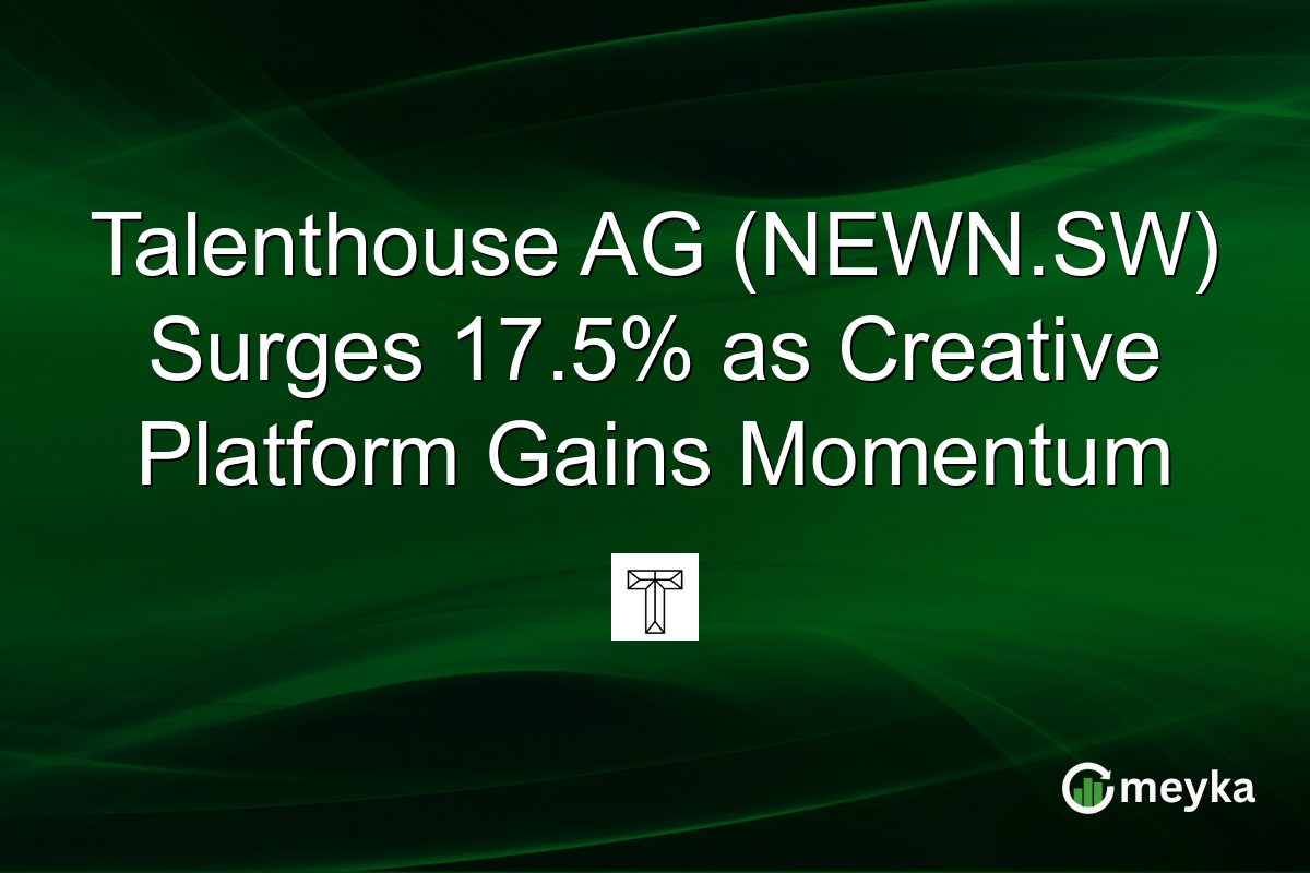 Talenthouse AG (NEWN.SW) Surges 17.5% as Creative Platform Gains Momentum