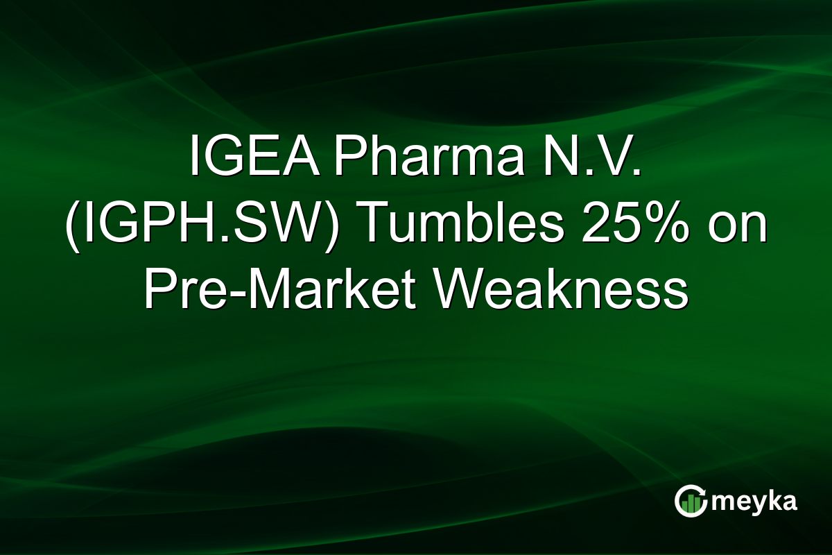 IGEA Pharma N.V. (IGPH.SW) Tumbles 25% on Pre-Market Weakness