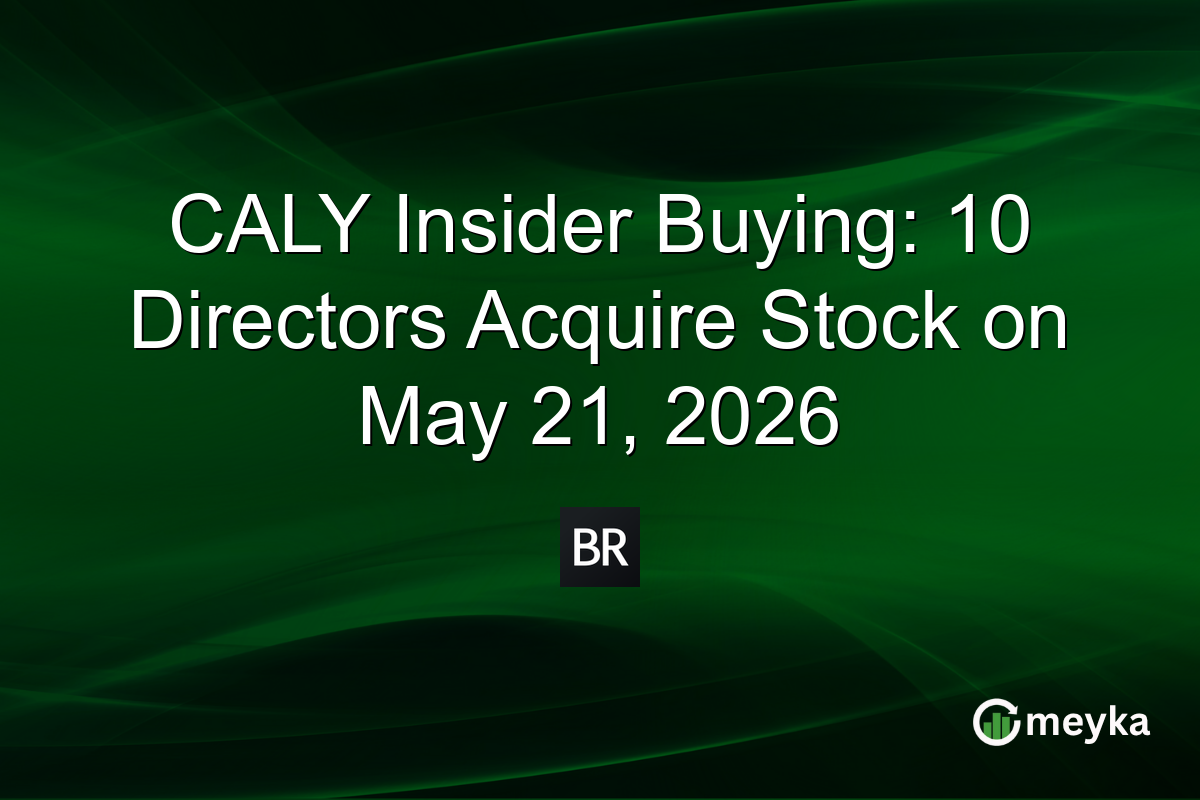 CALY Insider Buying: 10 Directors Acquire Stock on May 21, 2026