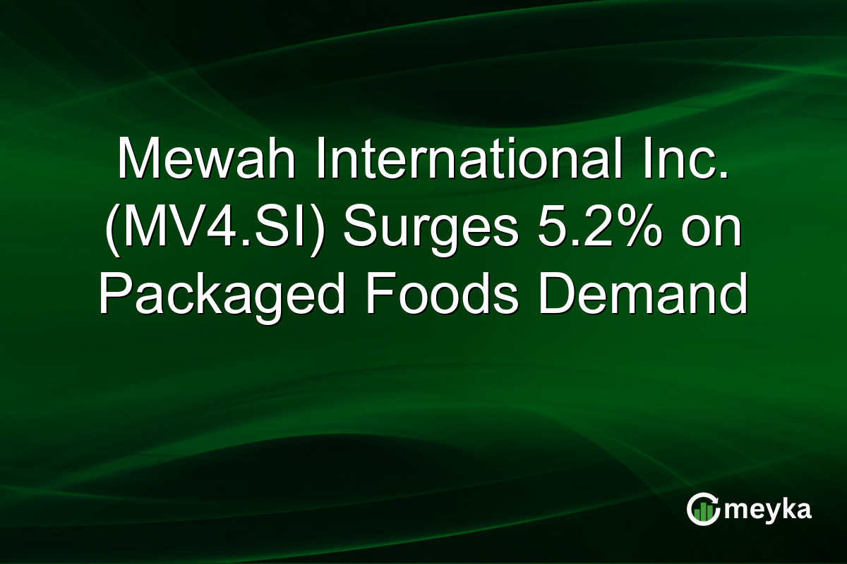 Mewah International Inc. (MV4.SI) Surges 5.2% on Packaged Foods Demand