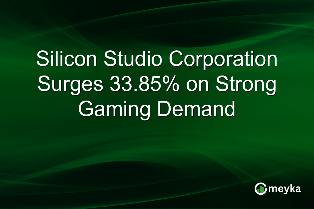 Silicon Studio Corporation Surges 33.85% on Strong Gaming Demand