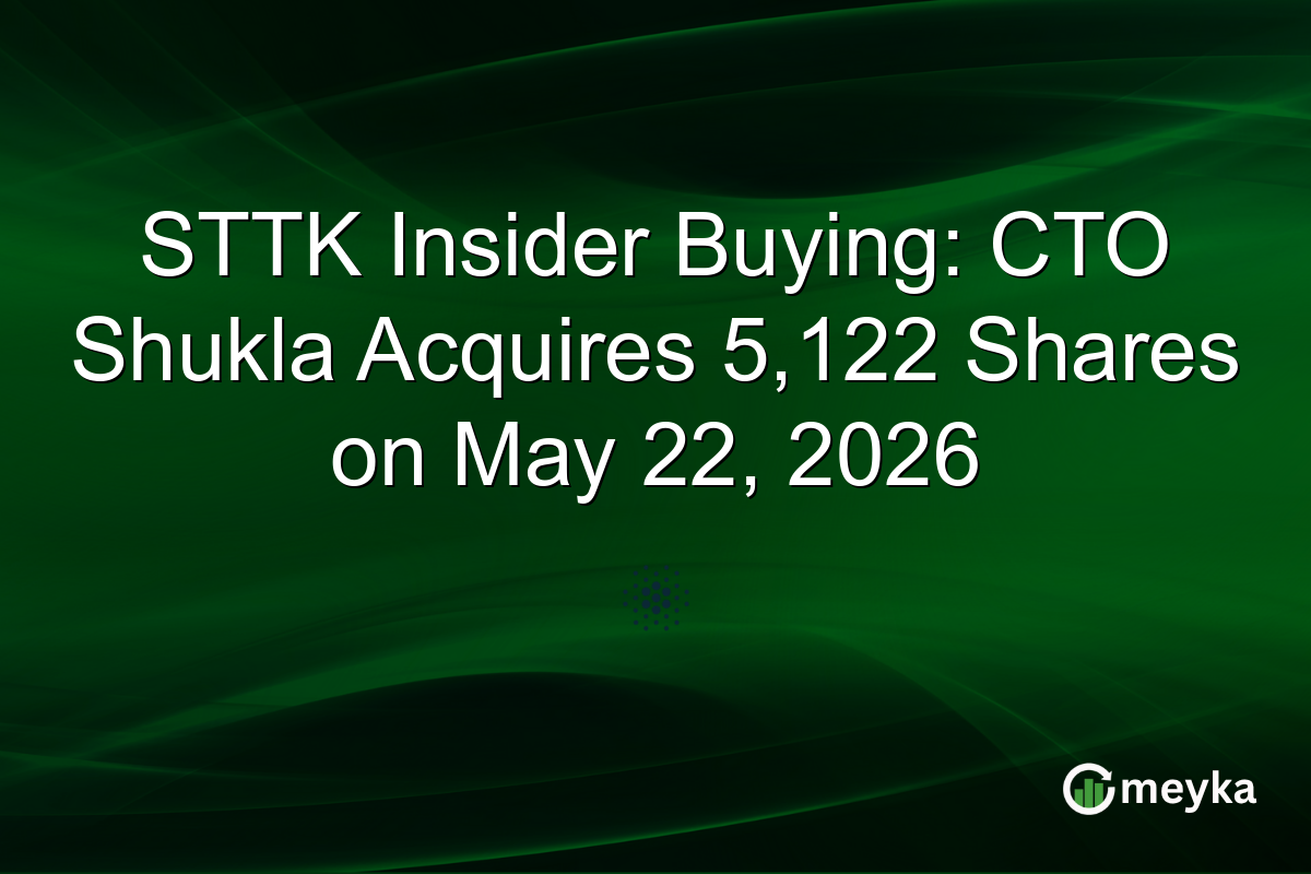 STTK Insider Buying: CTO Shukla Acquires 5,122 Shares on May 22, 2026