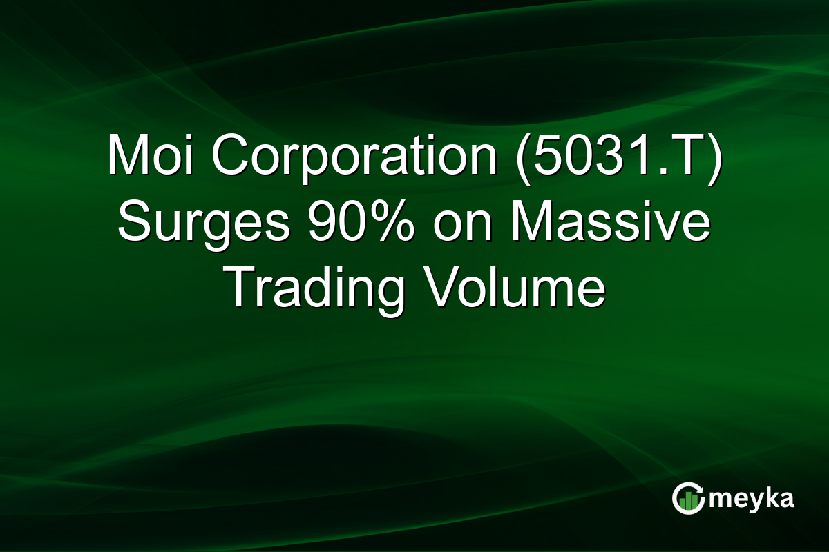 Moi Corporation (5031.T) Surges 90% on Massive Trading Volume