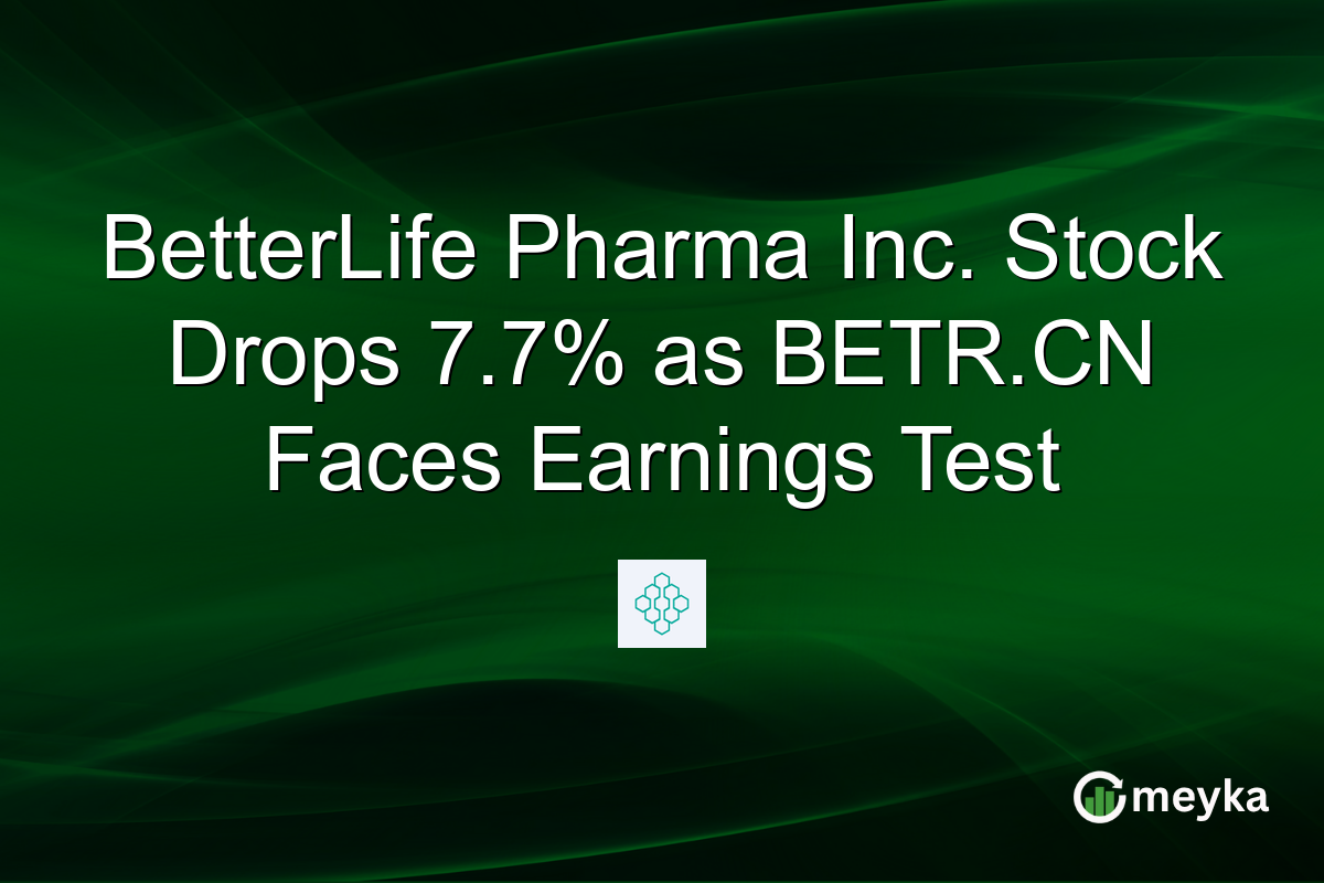 BetterLife Pharma Inc. Stock Drops 7.7% as BETR.CN Faces Earnings Test