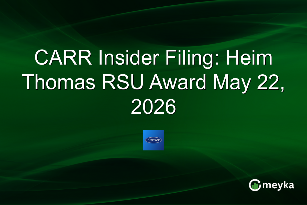 CARR Insider Filing: Heim Thomas RSU Award May 22, 2026
