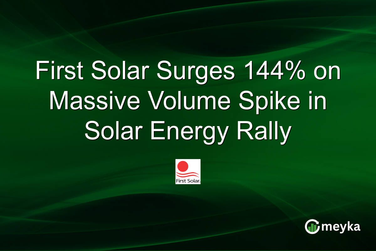First Solar Surges 144% on Massive Volume Spike in Solar Energy Rally