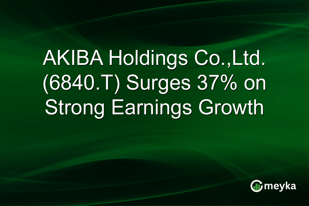 AKIBA Holdings Co.,Ltd. (6840.T) Surges 37% on Strong Earnings Growth