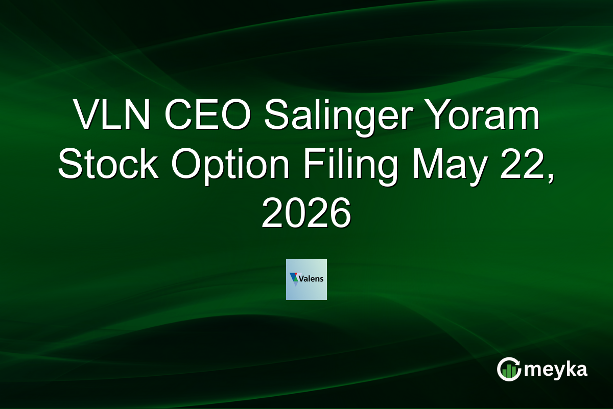 VLN CEO Salinger Yoram Stock Option Filing May 22, 2026