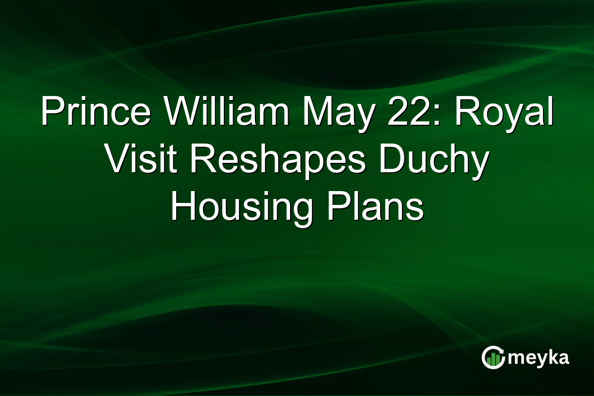 Prince William May 22: Royal Visit Reshapes Duchy Housing Plans