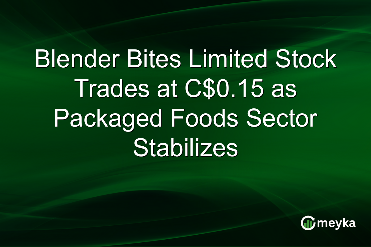 Blender Bites Limited Stock Trades at C$0.15 as Packaged Foods Sector Stabilizes