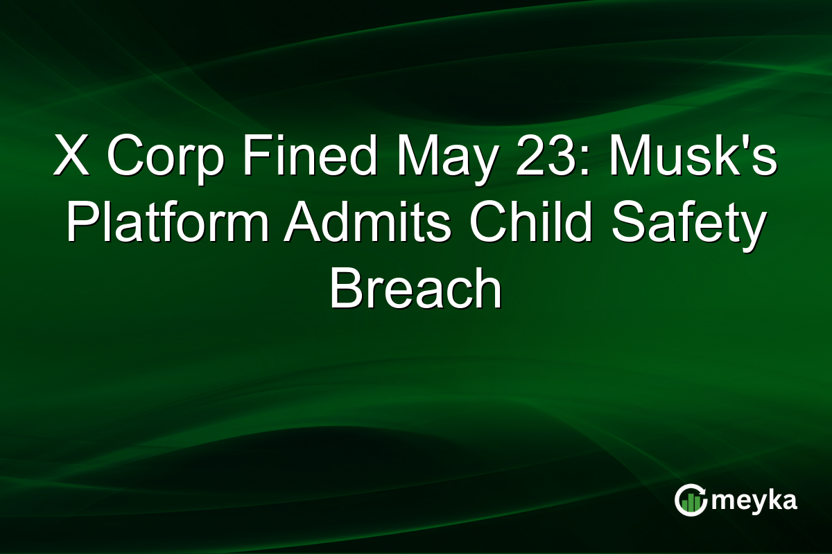 X Corp Fined May 23: Musk’s Platform Admits Child Safety Breach