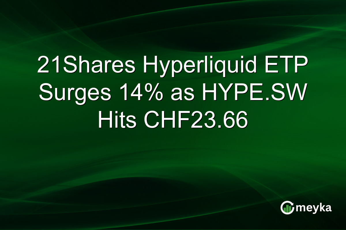 21Shares Hyperliquid ETP Surges 14% as HYPE.SW Hits CHF23.66