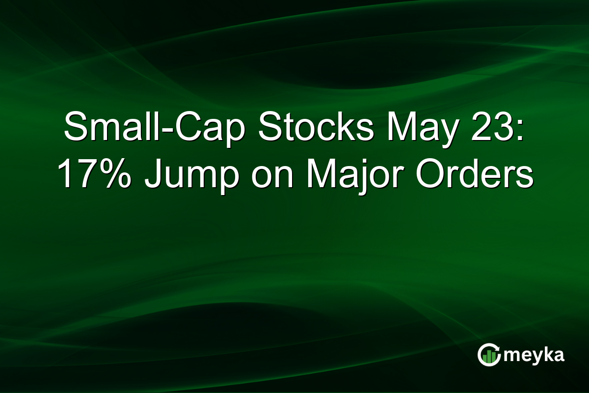 Small-Cap Stocks May 23: 17% Jump on Major Orders