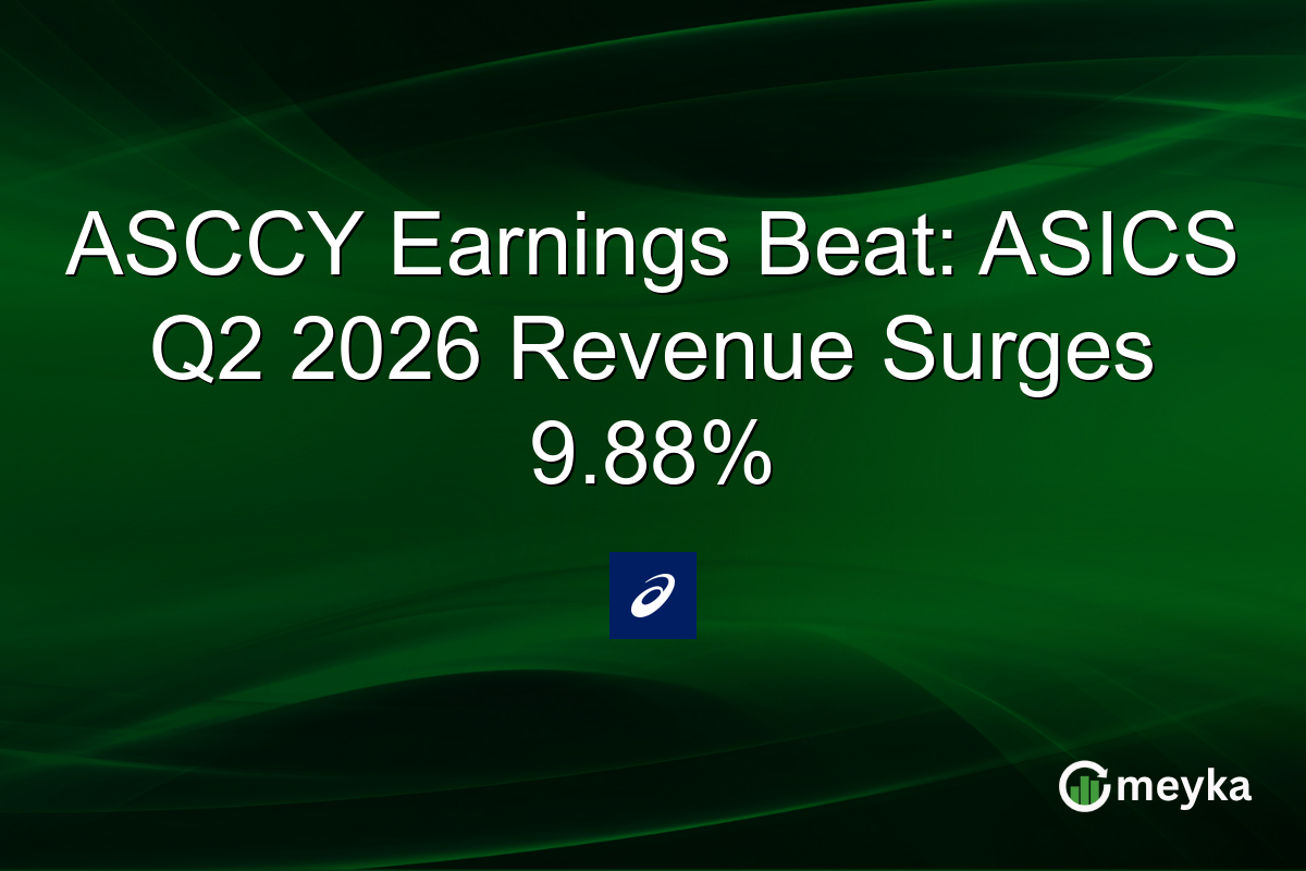 ASCCY Earnings Beat: ASICS Q2 2026 Revenue Surges 9.88%
