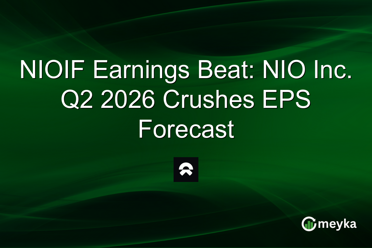NIOIF Earnings Beat: NIO Inc. Q2 2026 Crushes EPS Forecast
