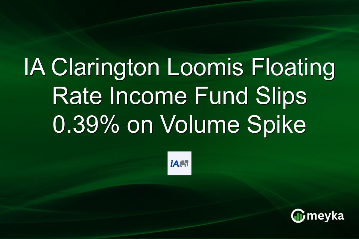 IA Clarington Loomis Floating Rate Income Fund Slips 0.39% on Volume Spike