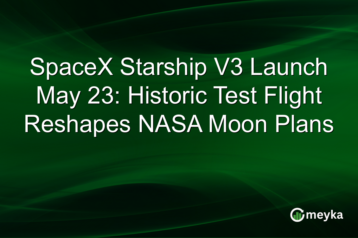 SpaceX Starship V3 Launch May 23: Historic Test Flight Reshapes NASA Moon Plans