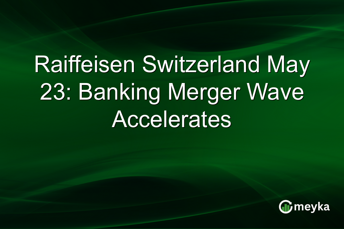 Raiffeisen Switzerland May 23: Banking Merger Wave Accelerates