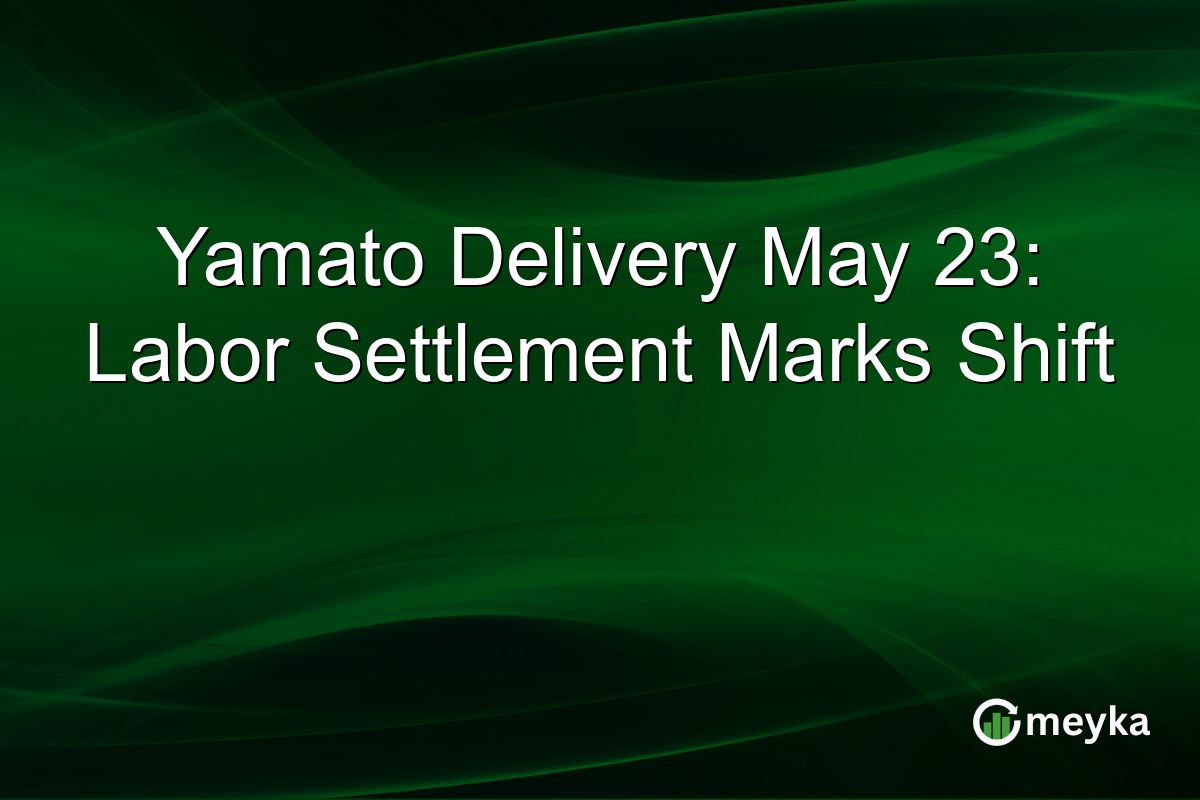 Yamato Delivery May 23: Labor Settlement Marks Shift