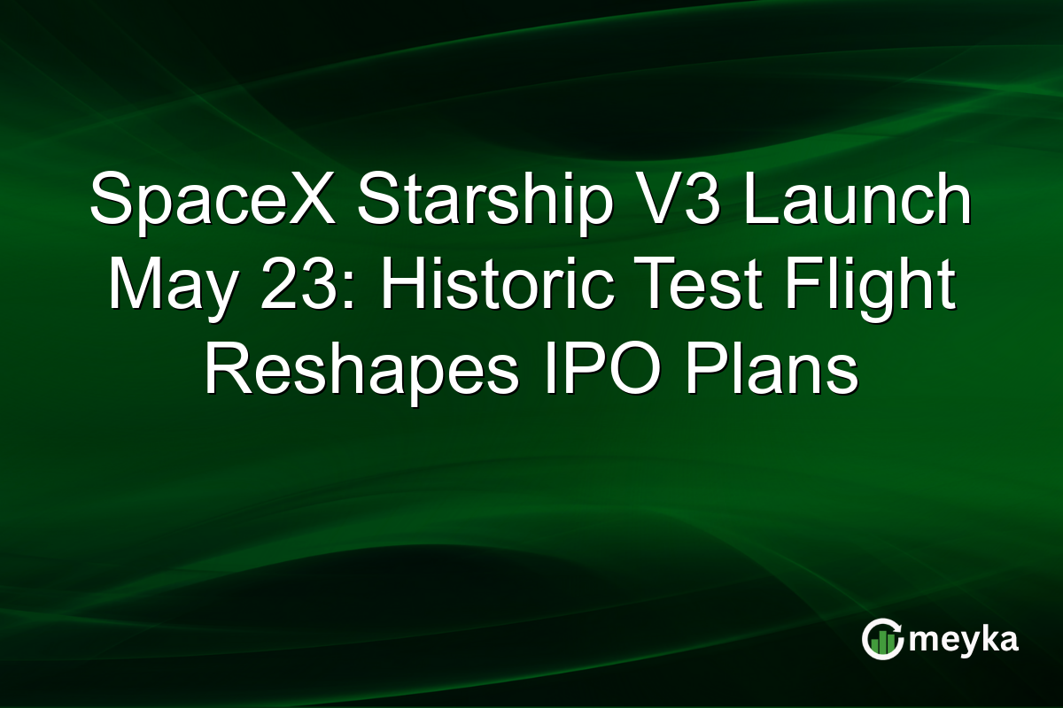 SpaceX Starship V3 Launch May 23: Historic Test Flight Reshapes IPO Plans