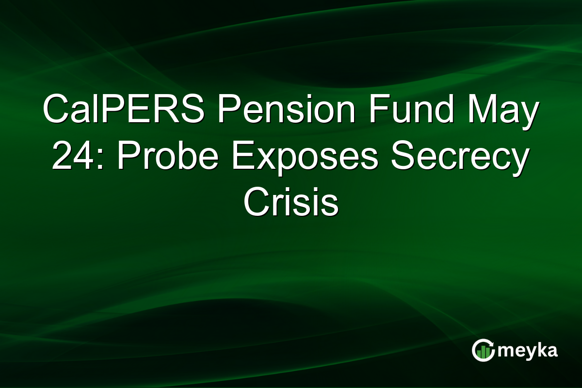 CalPERS Pension Fund May 24: Probe Exposes Secrecy Crisis
