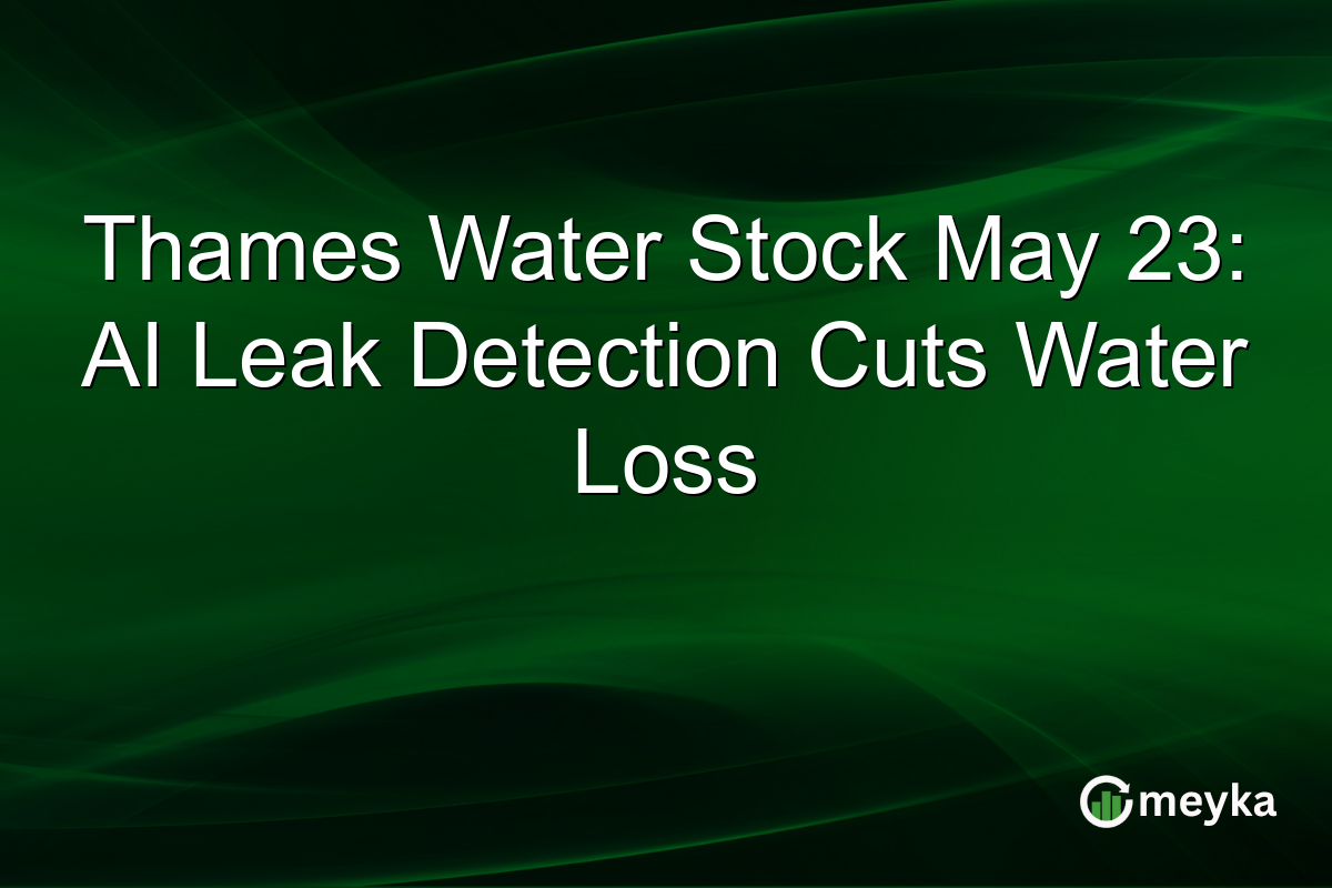 Thames Water Stock May 23: AI Leak Detection Cuts Water Loss