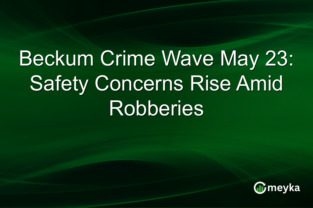Beckum Crime Wave May 23: Safety Concerns Rise Amid Robberies