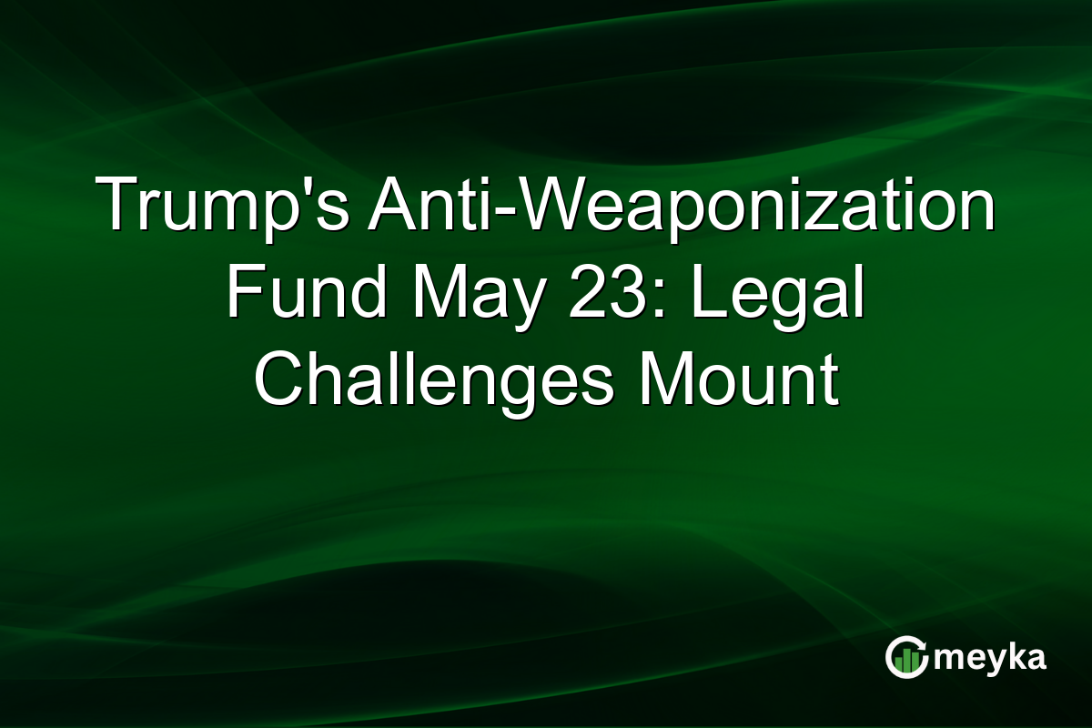 Trump’s Anti-Weaponization Fund May 23: Legal Challenges Mount