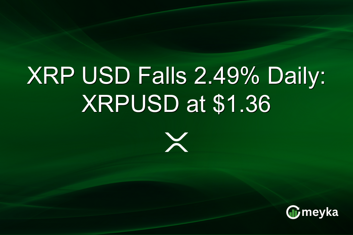 XRP USD Falls 2.49% Daily: XRPUSD at $1.36