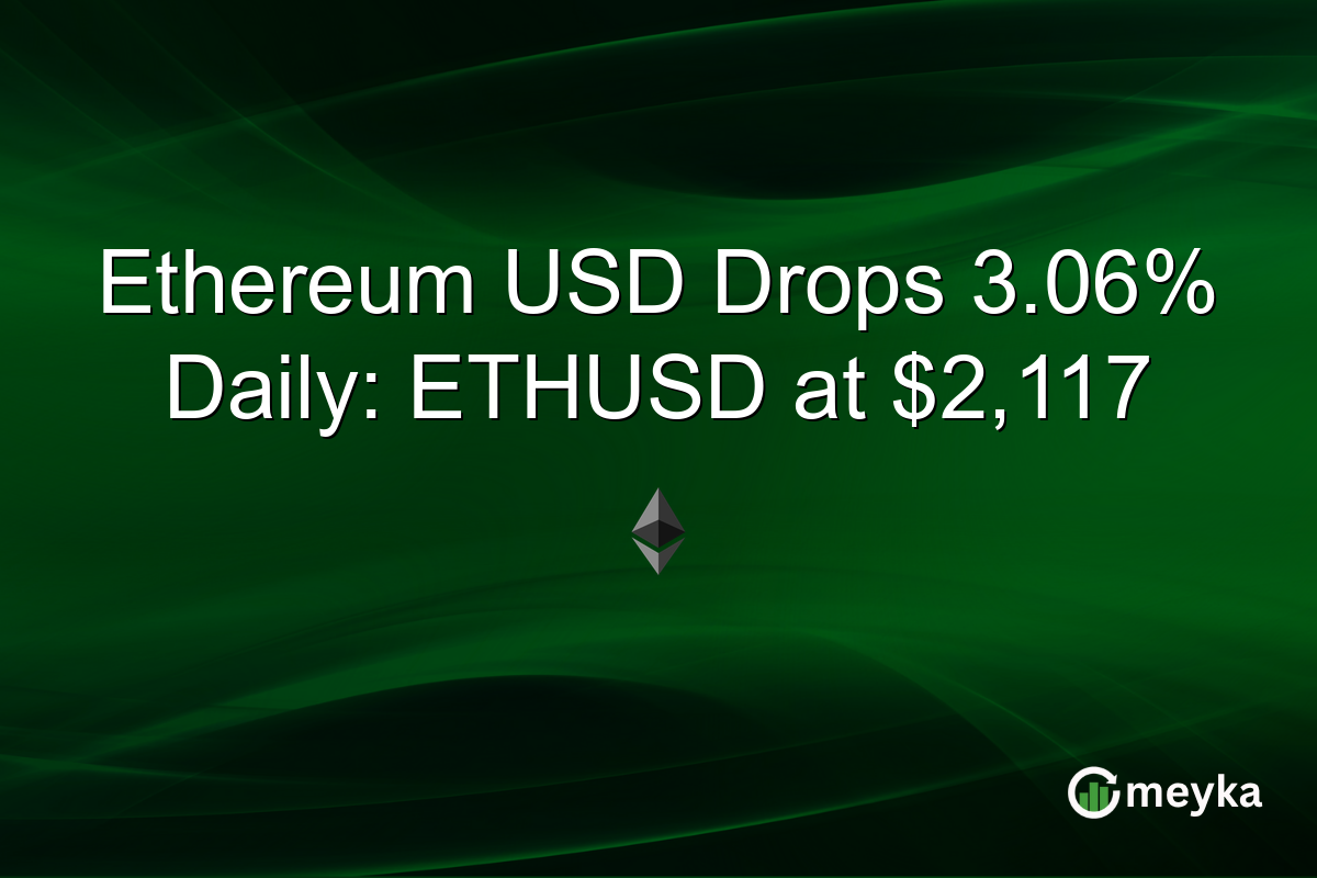 Ethereum USD Drops 3.06% Daily: ETHUSD at $2,117