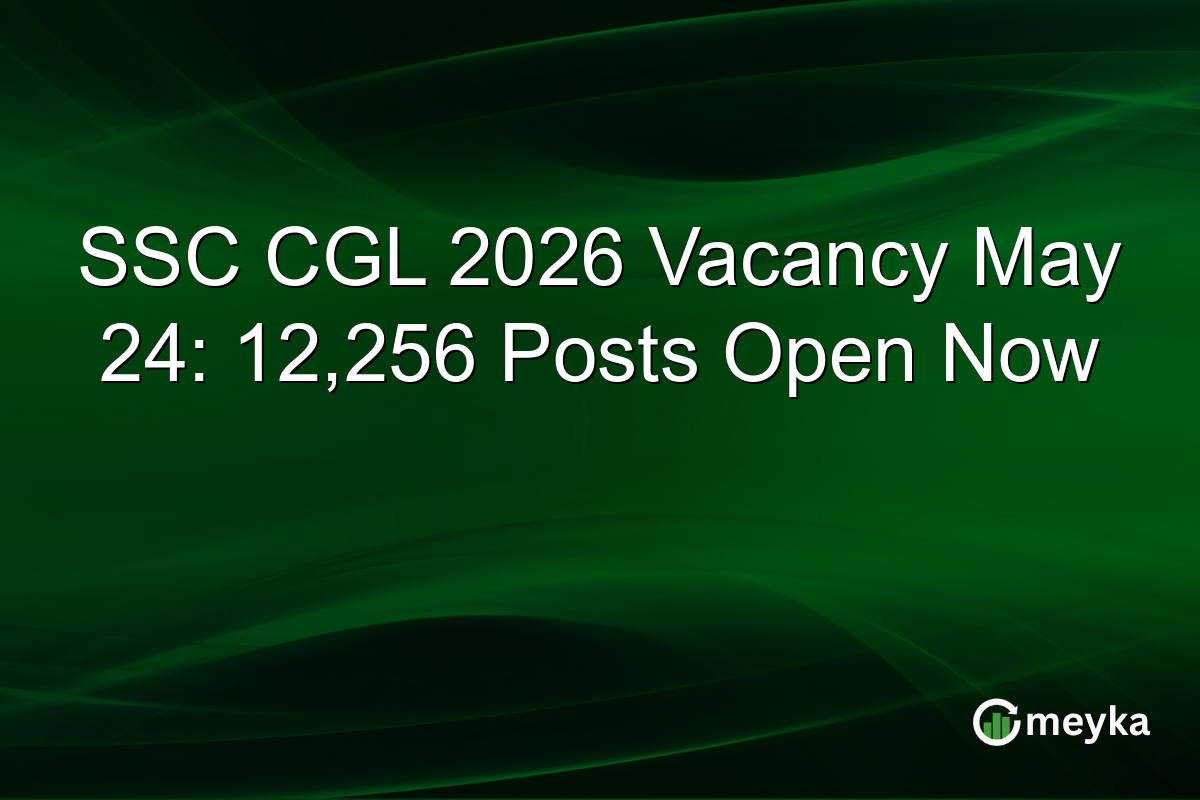 SSC CGL 2026 Vacancy May 24: 12,256 Posts Open Now
