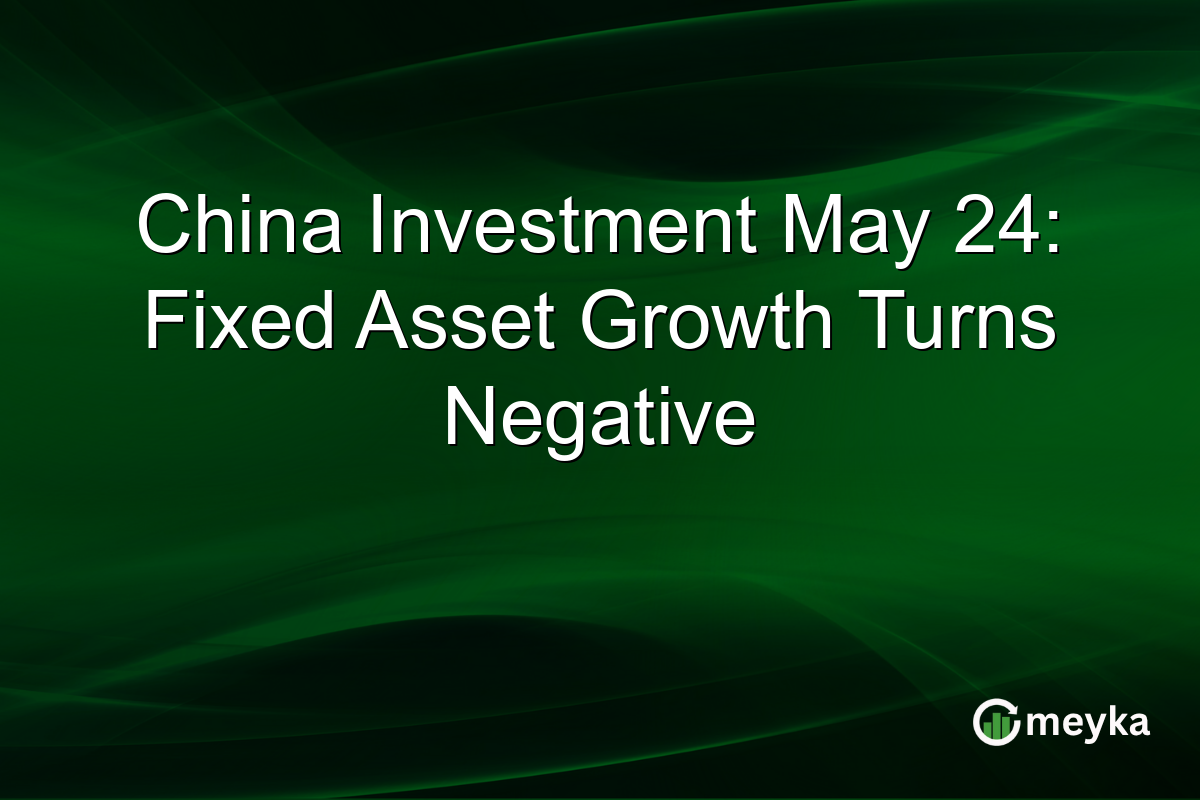China Investment May 24: Fixed Asset Growth Turns Negative
