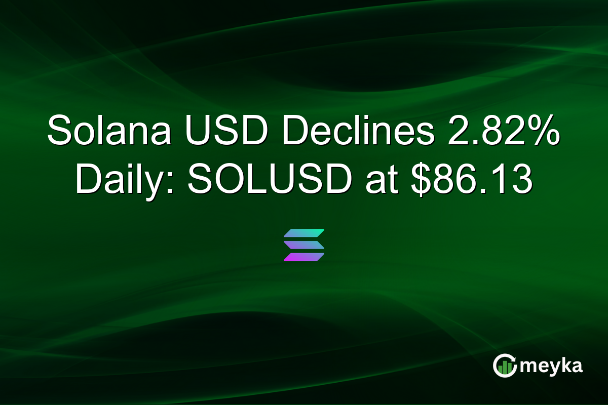 Solana USD Declines 2.82% Daily: SOLUSD at $86.13