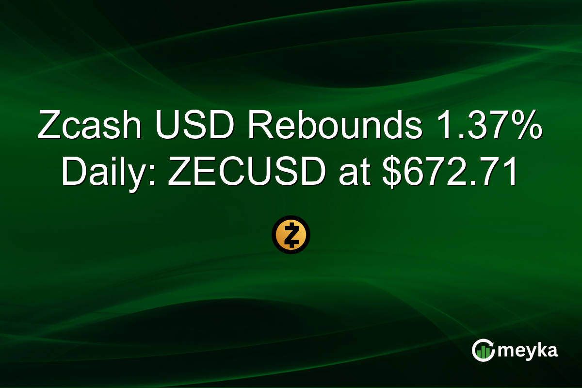 Zcash USD Rebounds 1.37% Daily: ZECUSD at $672.71