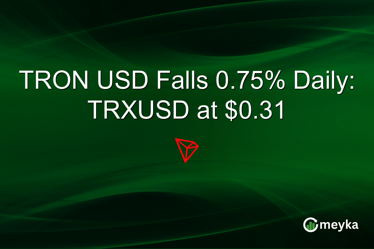 TRON USD Falls 0.75% Daily: TRXUSD at $0.31
