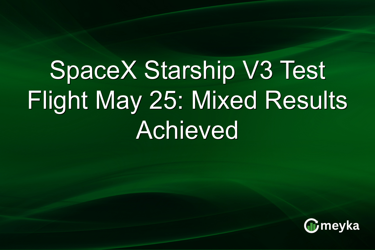 SpaceX Starship V3 Test Flight May 25: Mixed Results Achieved