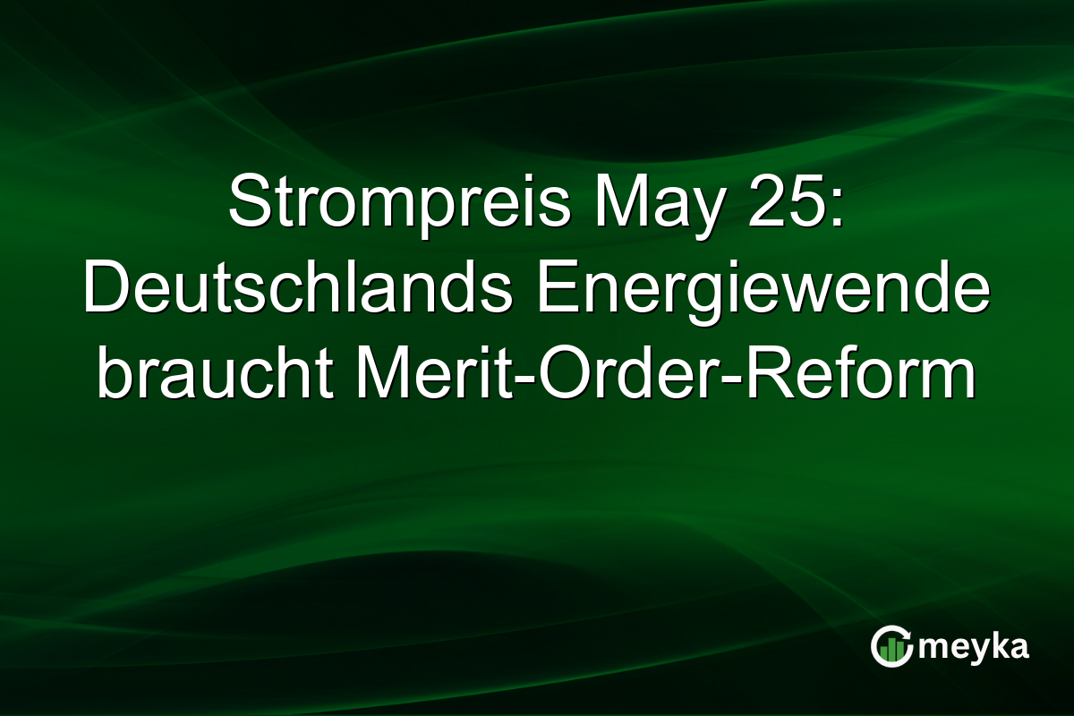 Strompreis May 25: Deutschlands Energiewende braucht Merit-Order-Reform