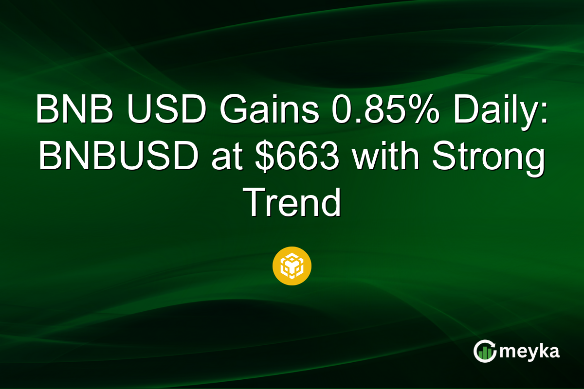 BNB USD Gains 0.85% Daily: BNBUSD at $663 with Strong Trend