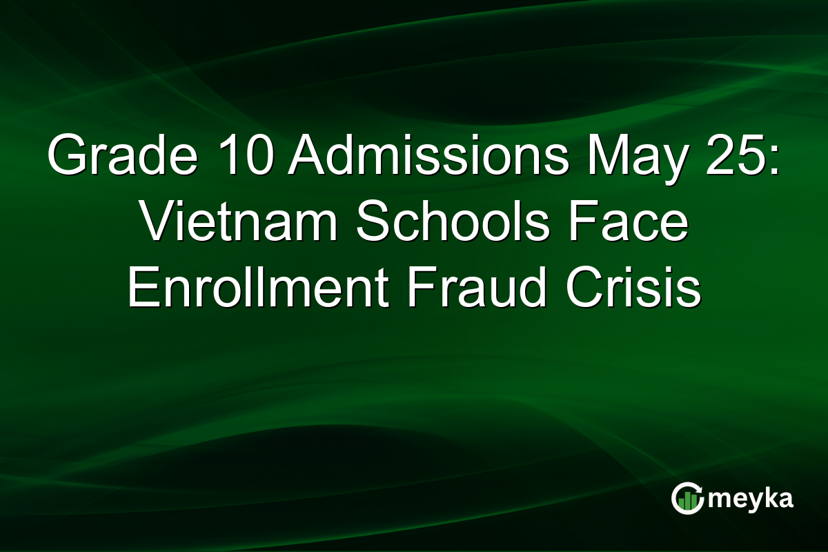 Grade 10 Admissions May 25: Vietnam Schools Face Enrollment Fraud Crisis