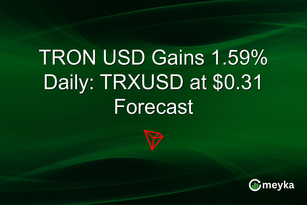 TRON USD Gains 1.59% Daily: TRXUSD at $0.31 Forecast