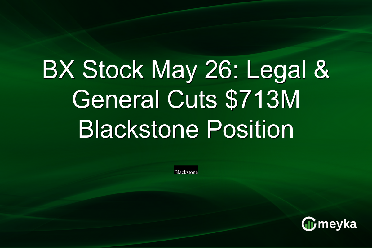 BX Stock May 26: Legal & General Cuts $713M Blackstone Position