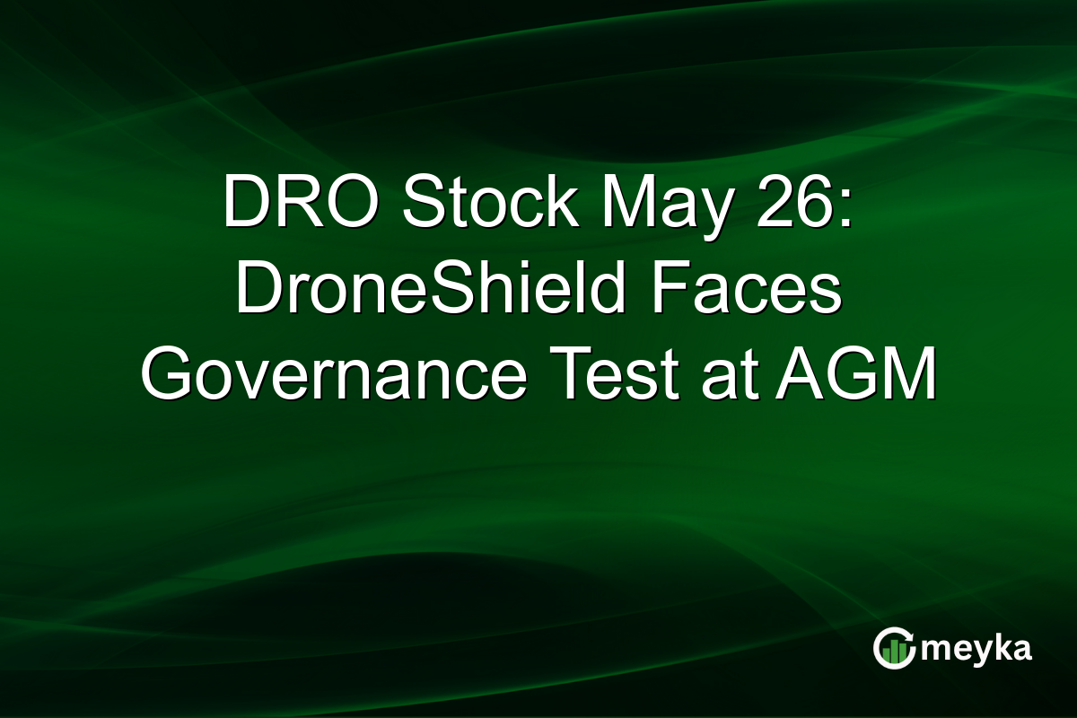 DRO Stock May 26: DroneShield Faces Governance Test at AGM