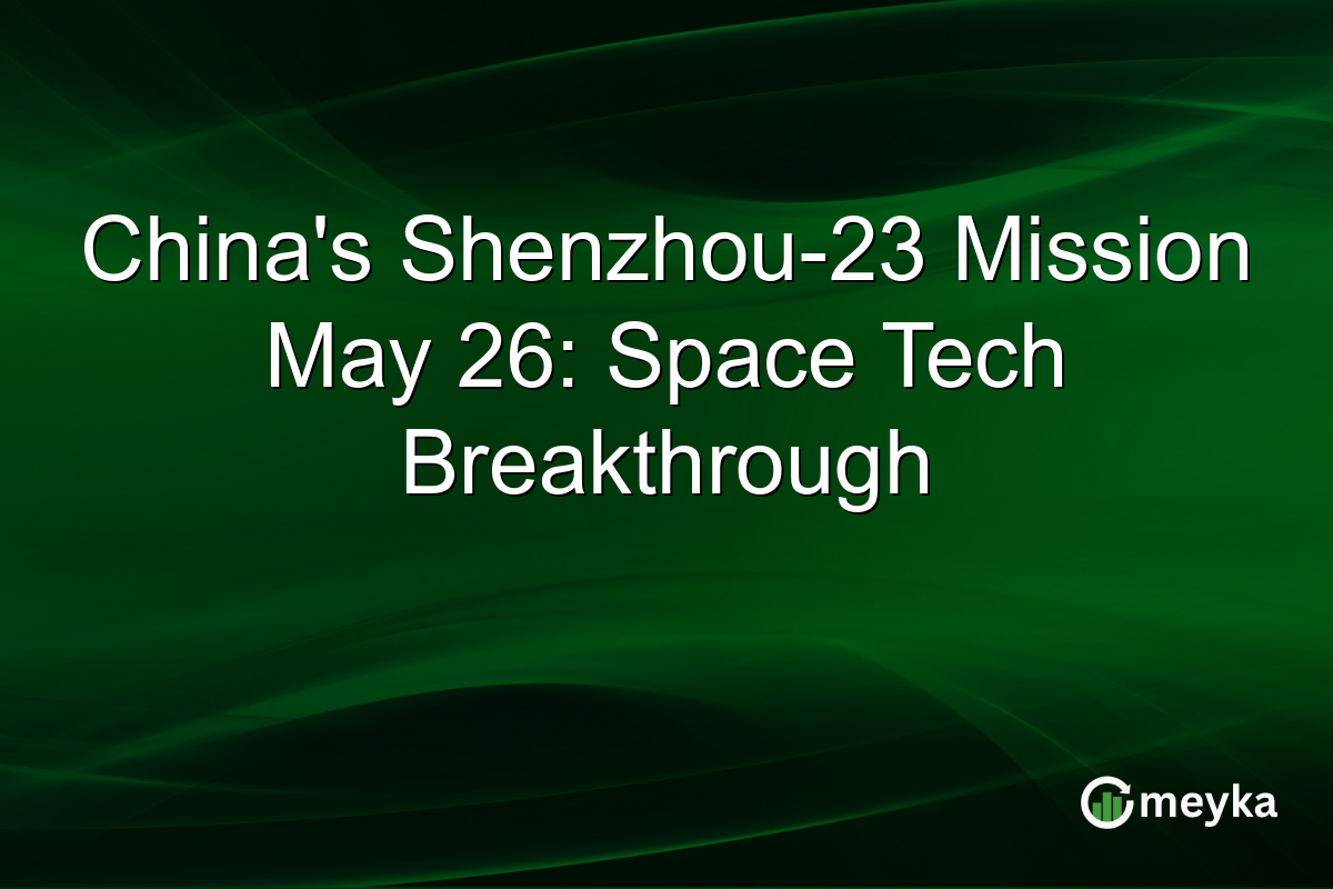 China’s Shenzhou-23 Mission May 26: Space Tech Breakthrough