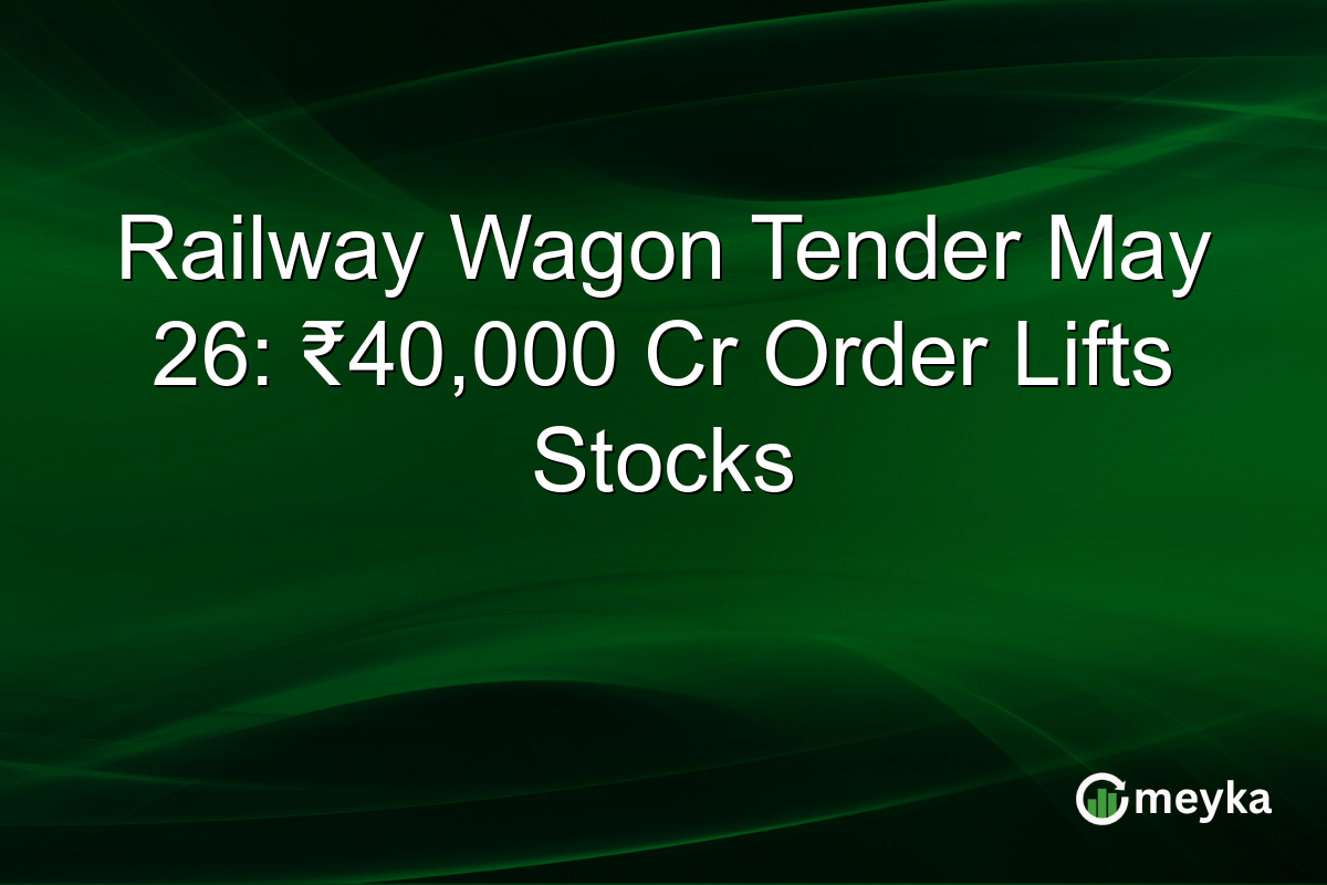 Railway Wagon Tender May 26: ₹40,000 Cr Order Lifts Stocks
